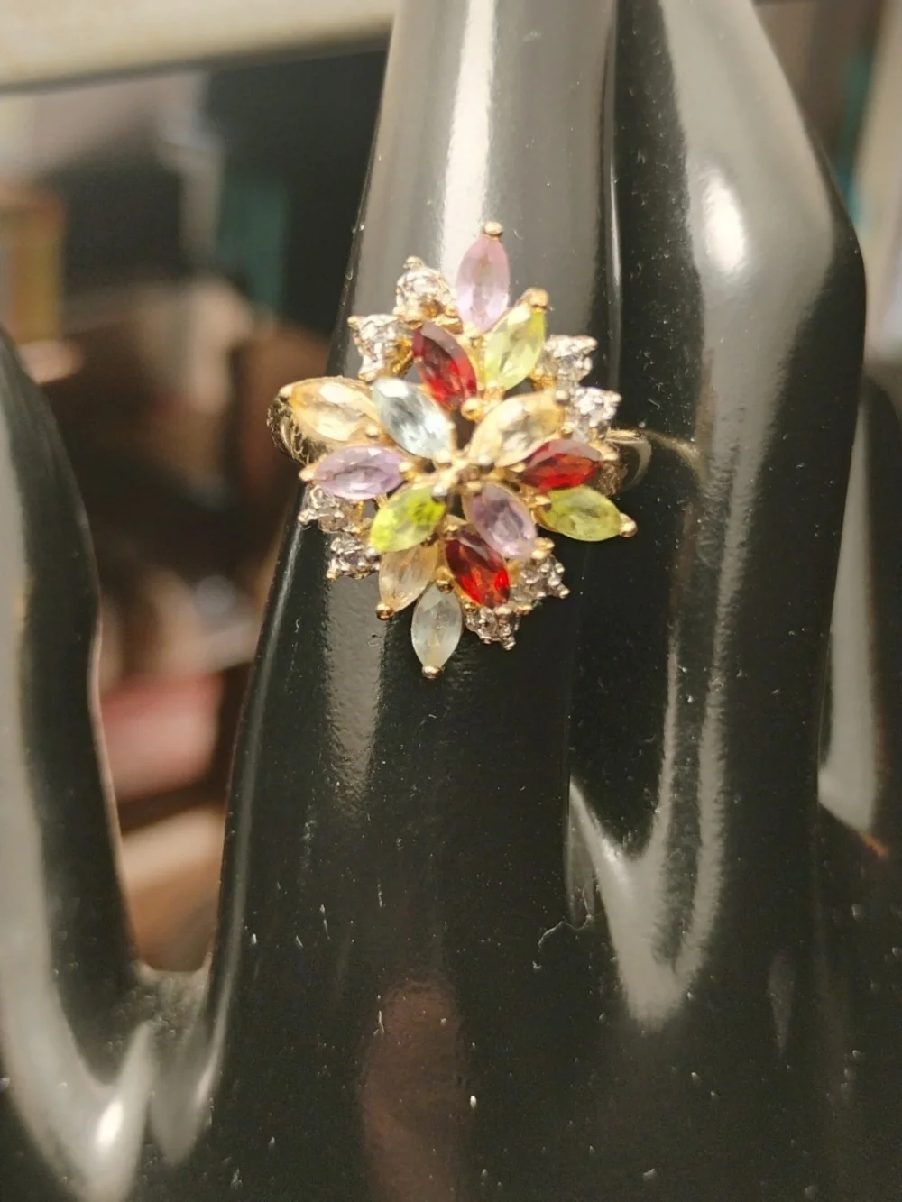 Multicolor Floral Gemstone Ring - Women Jewelry